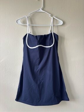 Move With You Womens Size Small Workout Tennis Dress with Built-in Bra Navy Blue